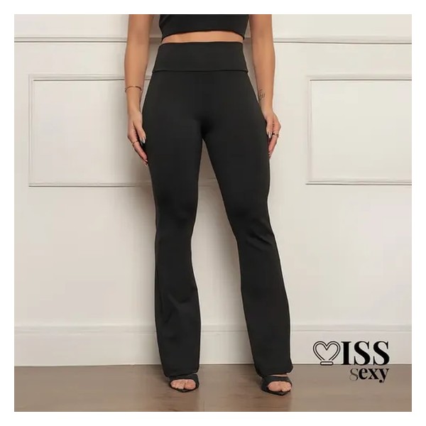 Calça Legging Flare Bailarina Boca De Sino Suplex Grossa