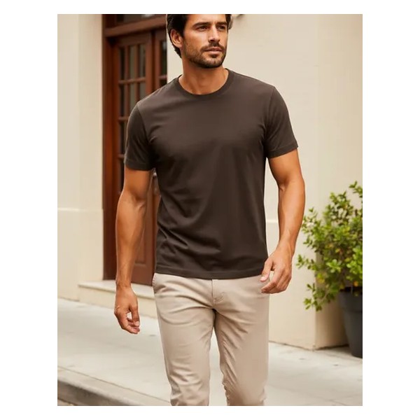 Camiseta Masculina Básica Slim Algodão - Várias Cores Ogochi
