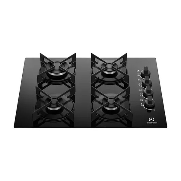 Cooktop 4 Bocas a Gás Electrolux Mesa de Vidro Efficient Grade de Aço Fosco (KE4GR) Bivolt