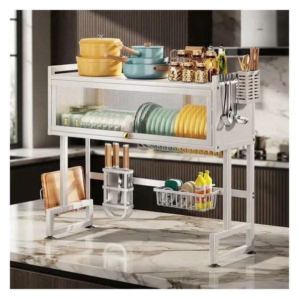 Escorredor De Pratos Louça Preto Cozinha Suspensa 65cm 18pçs