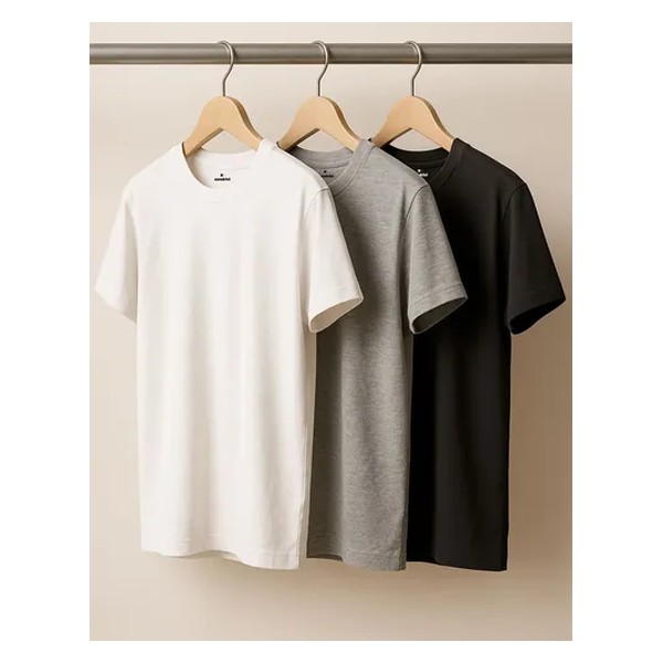 Kit 3 Camisetas Algodão Dia Dia Sandrini Básica Conforto