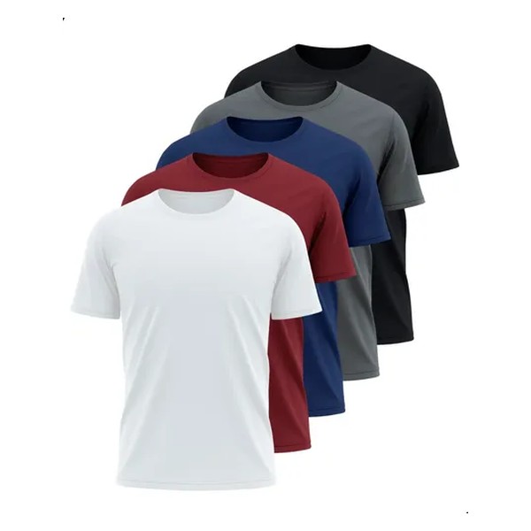 Kit 5 Camisetas Básicas Masculina Dry Fit Lisa Tradicional