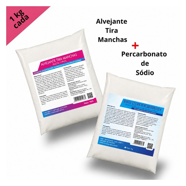 Percarbonato 1kg + Alvejante 1kg