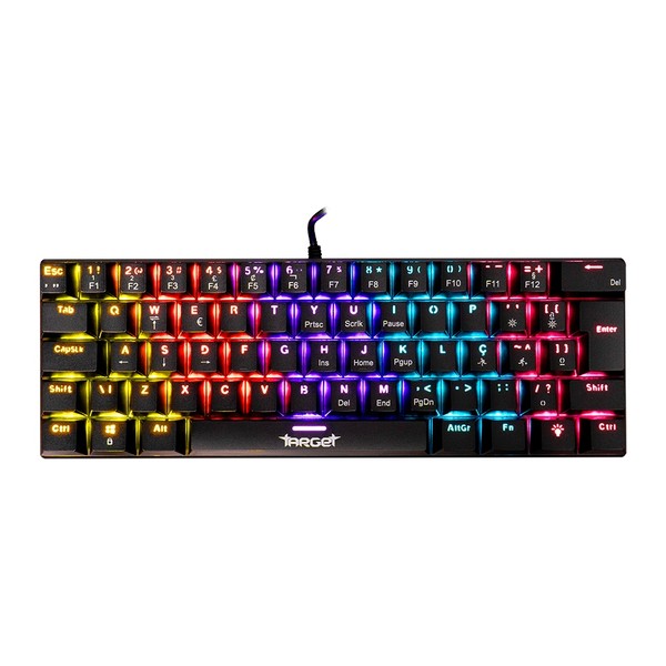 Teclado Mecanico TGT Sherman V3 C1, Rainbow, ABNT2, Switch Marrom, Preto, TGT-SHRC-BR01